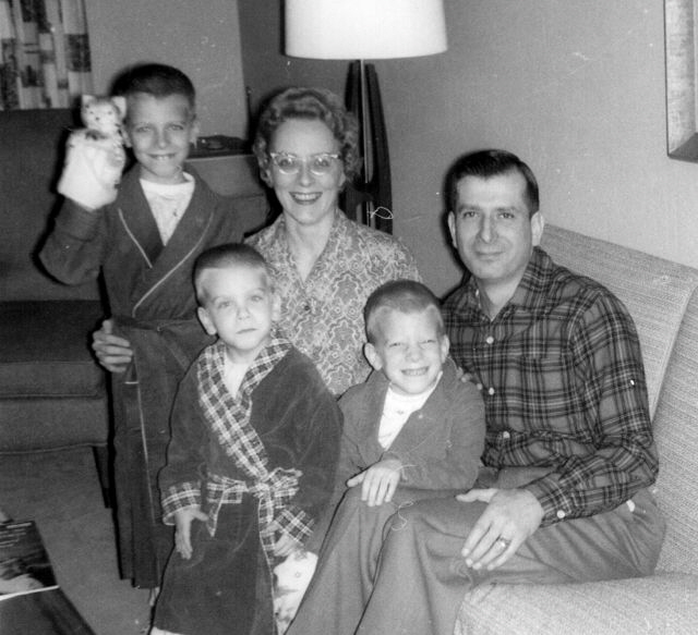 (L ro R) Myself, bother Jim, mother Anne, brother Paul and father Andy. 
