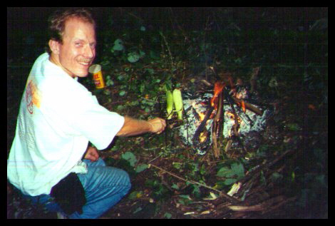 Roasting corn, October 2000