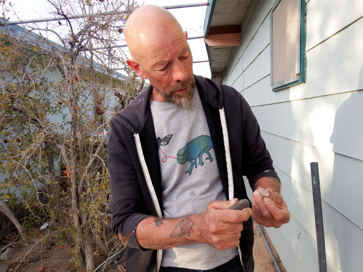 Dave and his knapped stones.