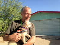 Dave took this photograph of Macy and me, two wannabe desert rats.